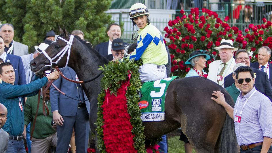 Always Dreaming closely tracked the pace to win the 2017 Kentucky Derby